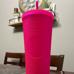Hot pink starbucks cold cup 24oz